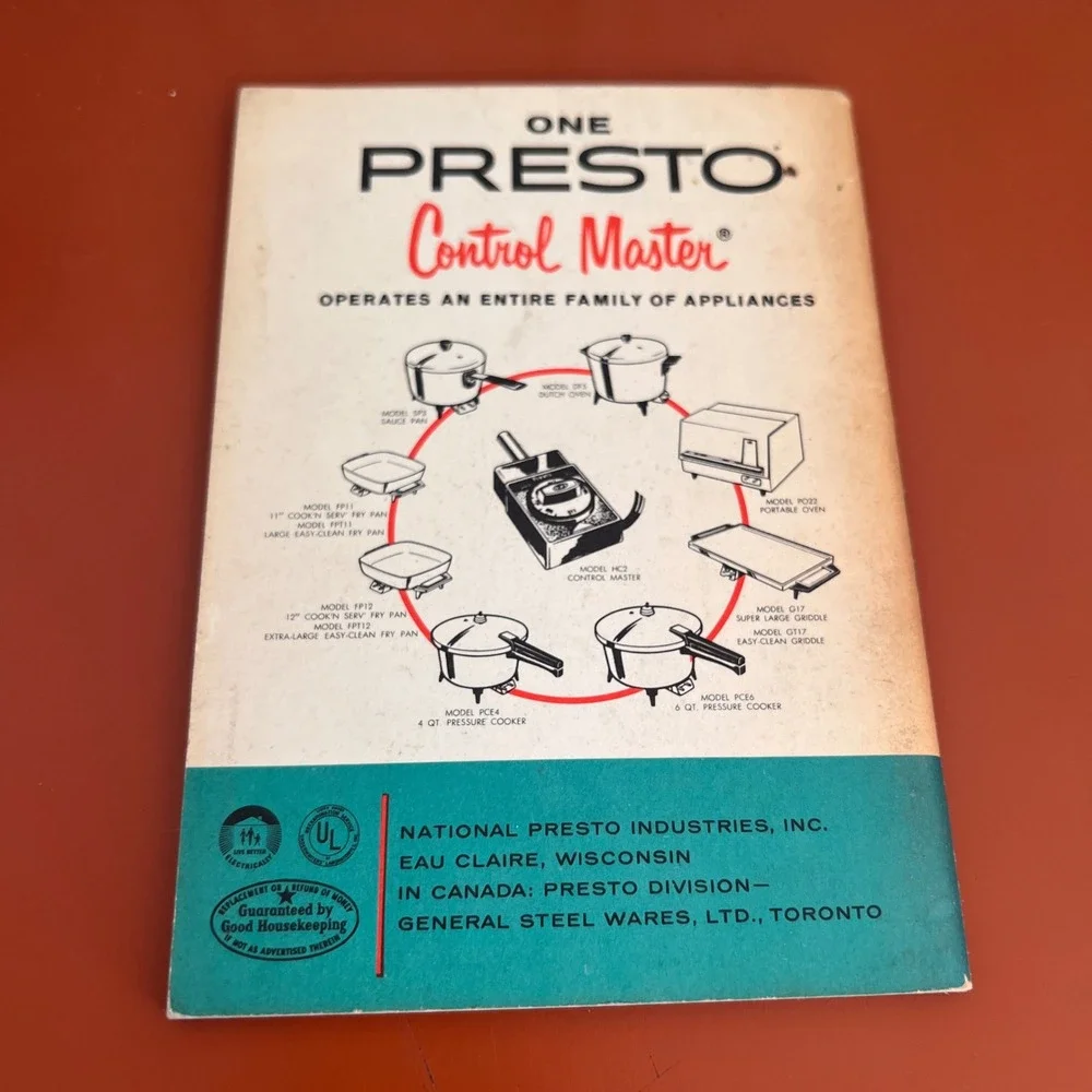 Vtg 1962 Presto Control Master Appliances Instructions and Recipe Book Manual